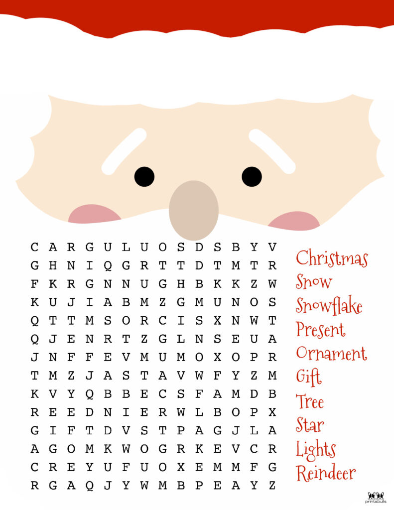 christmas word searches - 25 free printables | printabulls